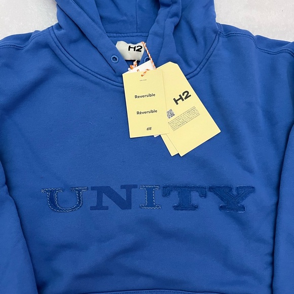 H&M x HERON PRESTON REVERSIBLE HOODIE (BLUE) - Picture 2 of 3